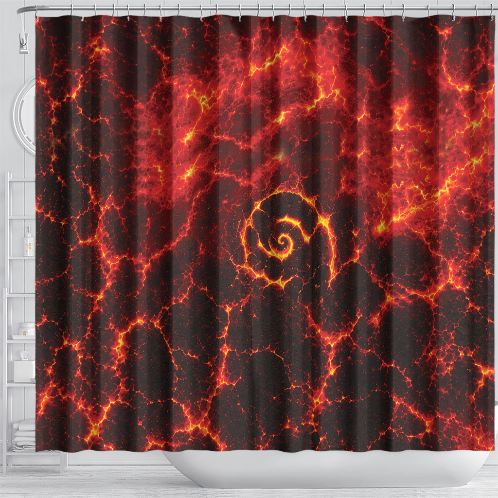 Lava Monster Costume Shower Curtain Fiery Lava Spiral