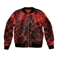 Lava Monster Costume Sleeve Zip Bomber Jacket Fiery Lava Spiral