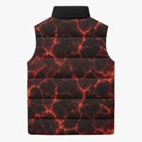 Lava Monster Costume Sleeveless Puffer Jacket Fiery Lava Spiral
