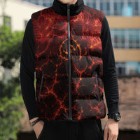 Lava Monster Costume Sleeveless Puffer Jacket Fiery Lava Spiral