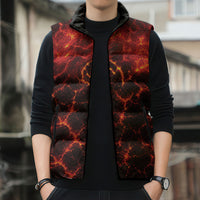 Lava Monster Costume Sleeveless Puffer Jacket Fiery Lava Spiral