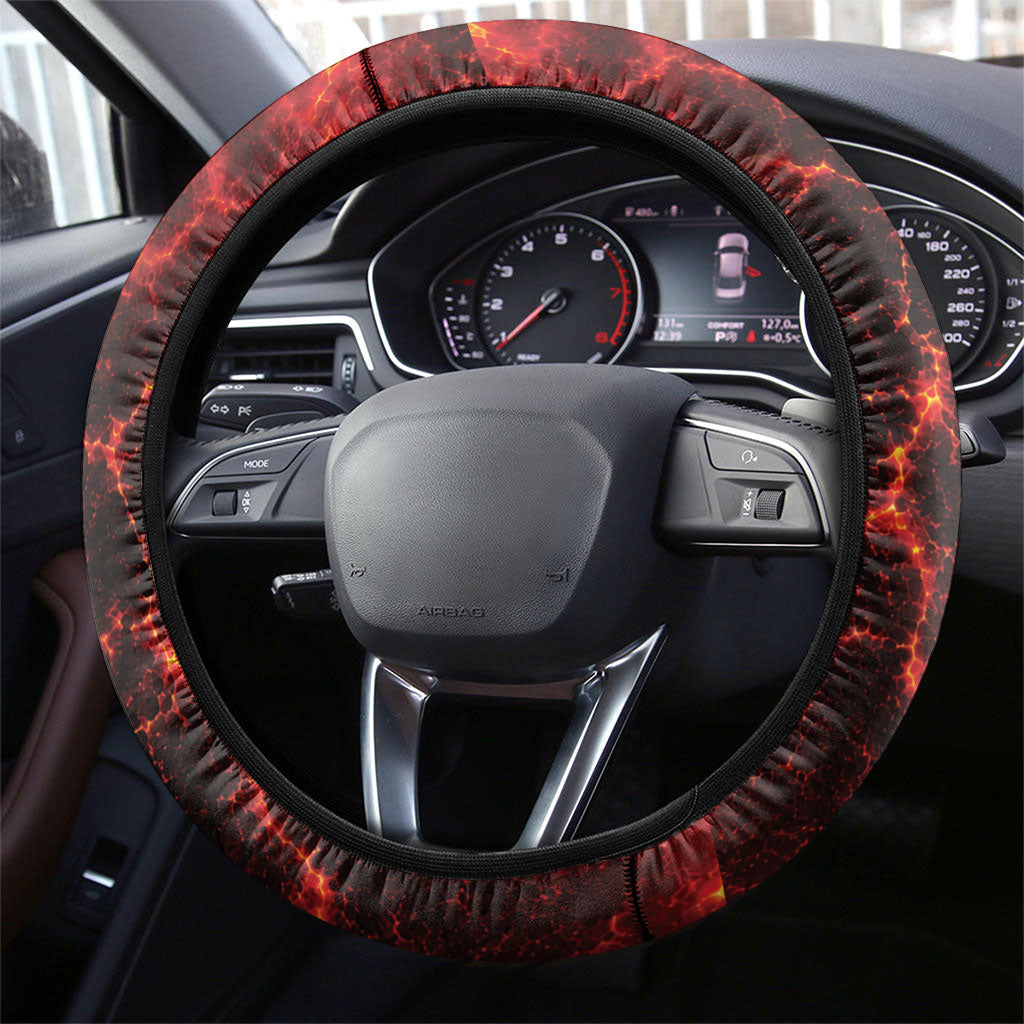 Lava Monster Costume Steering Wheel Cover Fiery Lava Spiral
