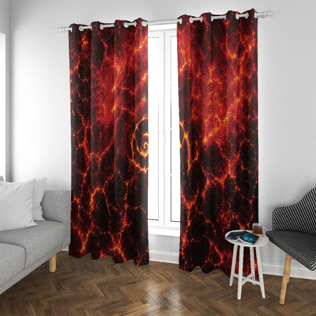 Lava Monster Costume Window Curtain Fiery Lava Spiral