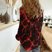 Lava Monster Costume Women Casual Shirt Fiery Lava Spiral