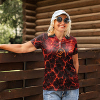 Lava Monster Costume Women Polo Shirt Fiery Lava Spiral