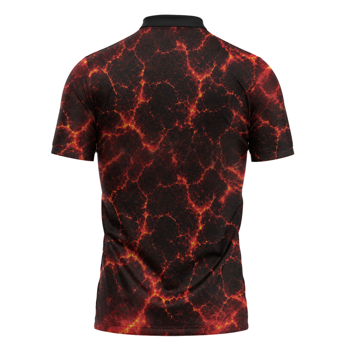 Lava Monster Costume Zipper Polo Shirt Fiery Lava Spiral