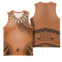 Polynesian Chief Inspired Costume Basketball Jersey Tribal Pattern With Tooth Necklace