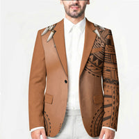 Polynesian Chief Inspired Costume Blazer Tribal Pattern With Tooth Necklace