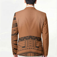Polynesian Chief Inspired Costume Blazer Tribal Pattern With Tooth Necklace
