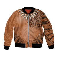 Polynesian Chief Inspired Costume Bomber Jacket Tribal Pattern With Tooth Necklace