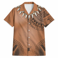 Polynesian Chief Inspired Costume Hawaiian Shirt Tribal Pattern With Tooth Necklace