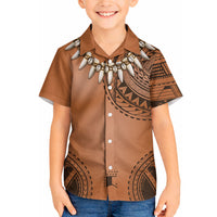 Polynesian Chief Inspired Costume Hawaiian Shirt Tribal Pattern With Tooth Necklace