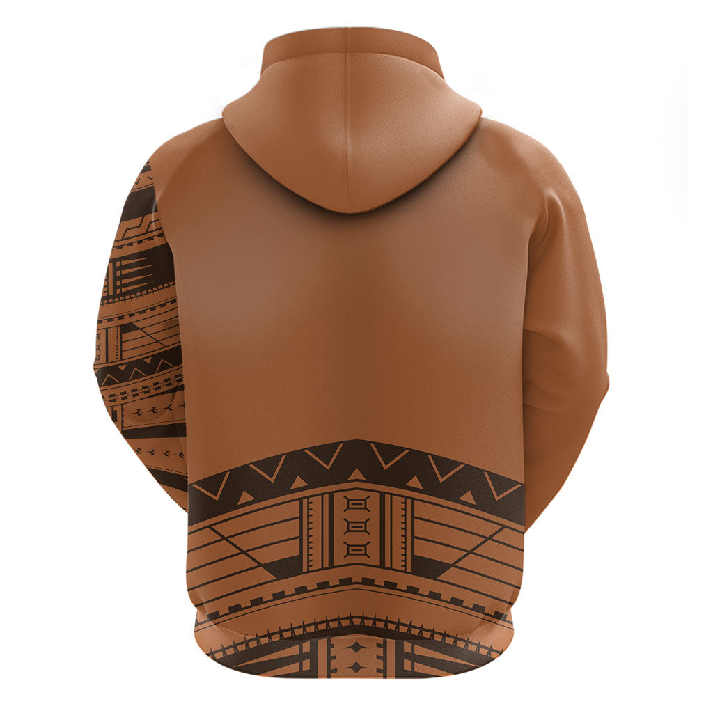 Polynesian Chief Inspired Costume Hoodie Tribal Pattern With Tooth Necklace