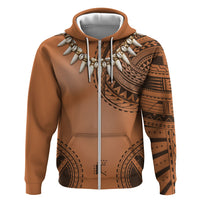 Polynesian Chief Inspired Costume Hoodie Tribal Pattern With Tooth Necklace