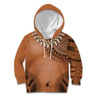 Polynesian Chief Inspired Costume Kid Hoodie Tribal Pattern With Tooth Necklace