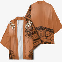 Polynesian Chief Inspired Costume Kimono Tribal Pattern With Tooth Necklace