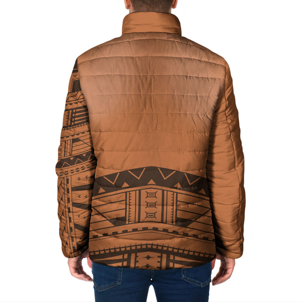 Polynesian Chief Inspired Costume Padded Jacket Tribal Pattern With Tooth Necklace