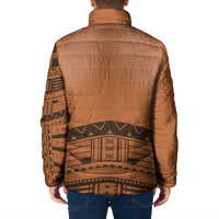 Polynesian Chief Inspired Costume Padded Jacket Tribal Pattern With Tooth Necklace