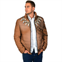 Polynesian Chief Inspired Costume Padded Jacket Tribal Pattern With Tooth Necklace