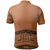 Polynesian Chief Inspired Costume Polo Shirt Tribal Pattern With Tooth Necklace