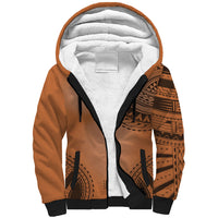 Polynesian Chief Inspired Costume Sherpa Hoodie Tribal Pattern With Tooth Necklace