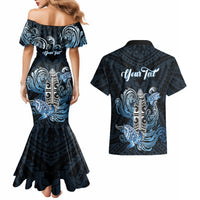 Personalised Polynesia Go Surfing Couples Matching Mermaid Dress and Hawaiian Shirt The Pacific Wave Of Water LT05 - Polynesian Pride