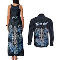 Personalised Polynesia Go Surfing Couples Matching Tank Maxi Dress and Long Sleeve Button Shirt The Pacific Wave Of Water LT05 - Polynesian Pride