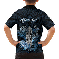 Personalised Polynesia Go Surfing Family Matching Long Sleeve Bodycon Dress and Hawaiian Shirt The Pacific Wave Of Water LT05 - Polynesian Pride