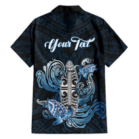 Personalised Polynesia Go Surfing Family Matching Off Shoulder Short Dress and Hawaiian Shirt The Pacific Wave Of Water LT05 - Polynesian Pride