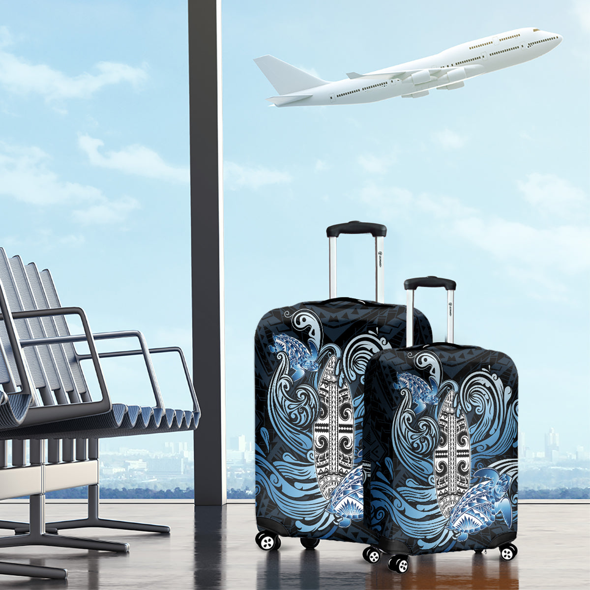 Polynesia Go Surfing Luggage Cover The Pacific Wave Of Water LT05 - Polynesian Pride