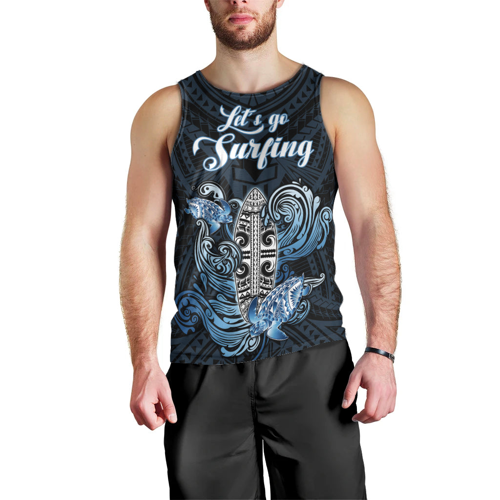 Personalised Polynesia Go Surfing Men Tank Top The Pacific Wave Of Water LT05 - Polynesian Pride