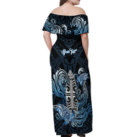 Personalised Polynesia Go Surfing Off Shoulder Maxi Dress The Pacific Wave Of Water LT05 - Polynesian Pride