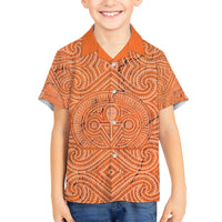 Personalised Lapita Culture Kid Hawaiian Shirt Iconic Double Face Pattern LT05 Kid Brown - Polynesian Pride