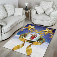 Samoa Christmas Area Rug Snow Globe With Samoan Santa - Polynesian Pride