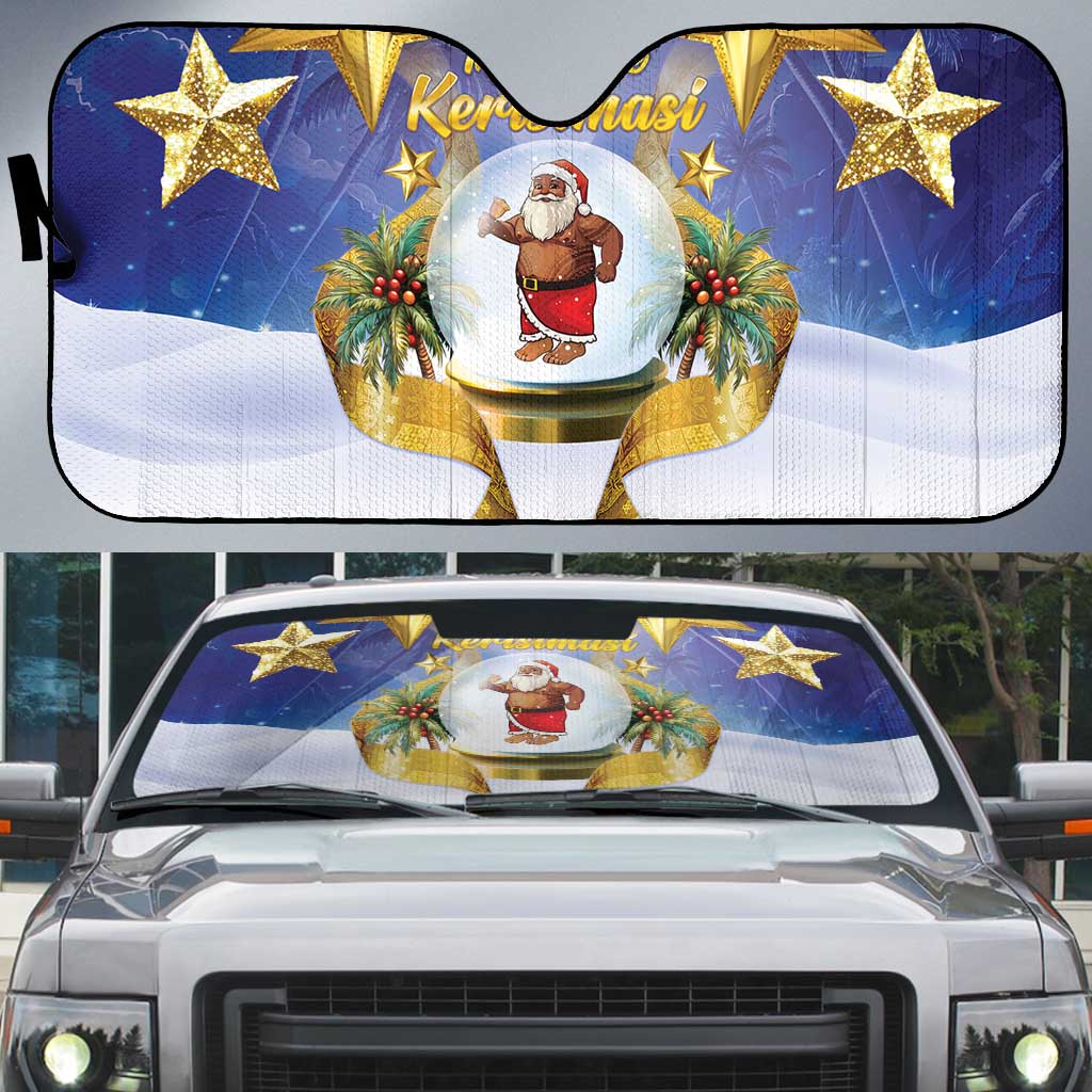 Samoa Christmas Auto Sun Shade Snow Globe With Samoan Santa - Polynesian Pride