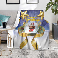 Samoa Christmas Blanket Snow Globe With Samoan Santa - Polynesian Pride