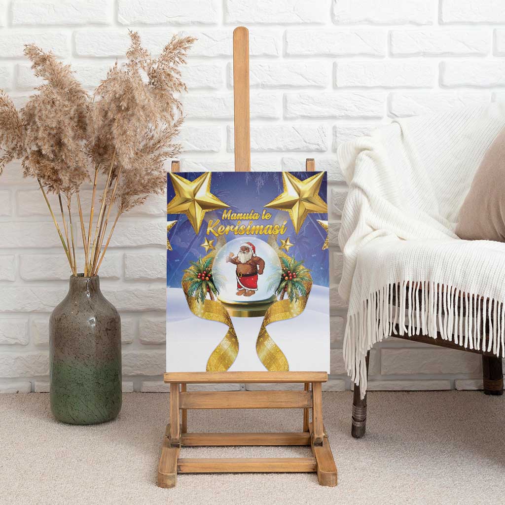 Samoa Christmas Canvas Wall Art Snow Globe With Samoan Santa - Polynesian Pride