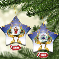 Samoa Christmas Ceramic Ornament Snow Globe With Samoan Santa - Polynesian Pride