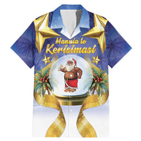 Samoa Christmas Family Matching Mermaid Dress and Hawaiian Shirt Snow Globe With Samoan Santa - undefined