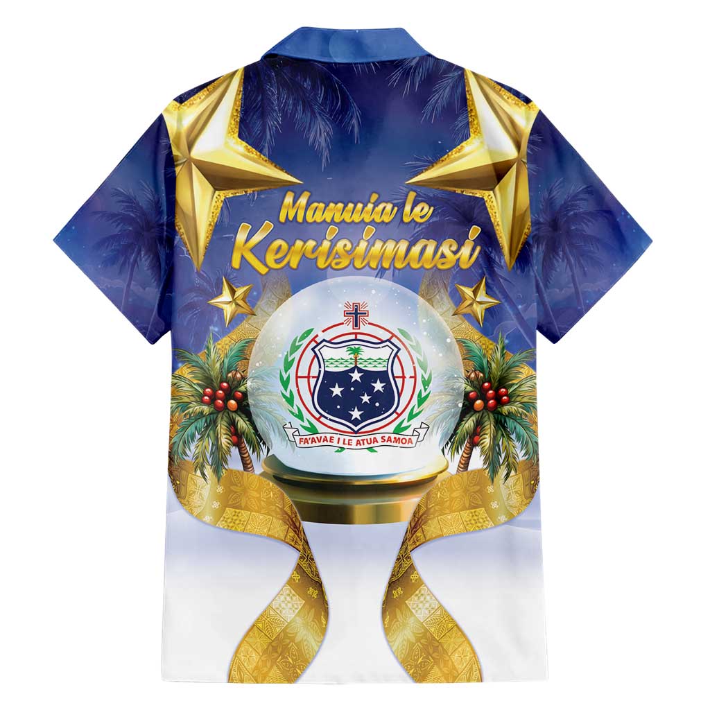 Samoa Christmas Hawaiian Shirt Snow Globe With Samoan Santa - Polynesian Pride