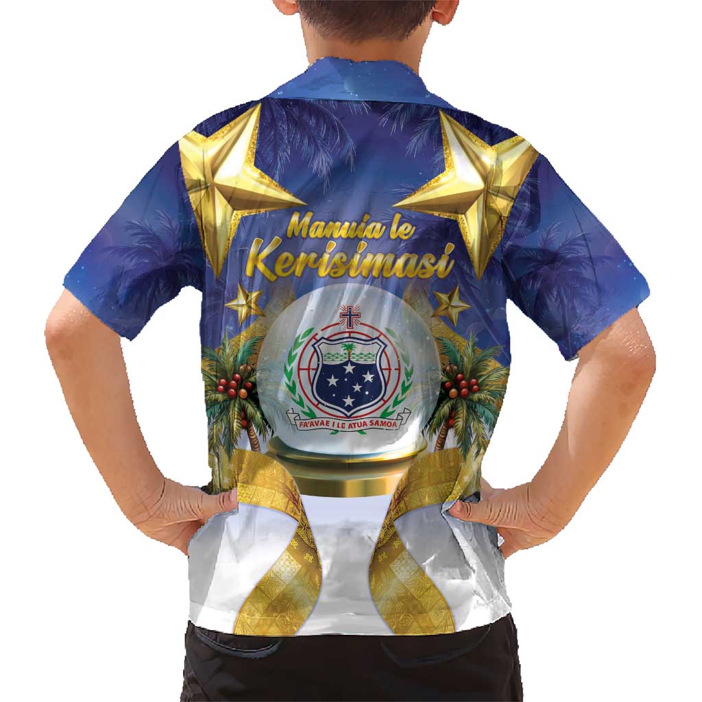 Samoa Christmas Hawaiian Shirt Snow Globe With Samoan Santa - Polynesian Pride