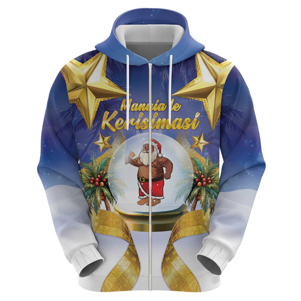 Samoa Christmas Hoodie Snow Globe With Samoan Santa - Polynesian Pride