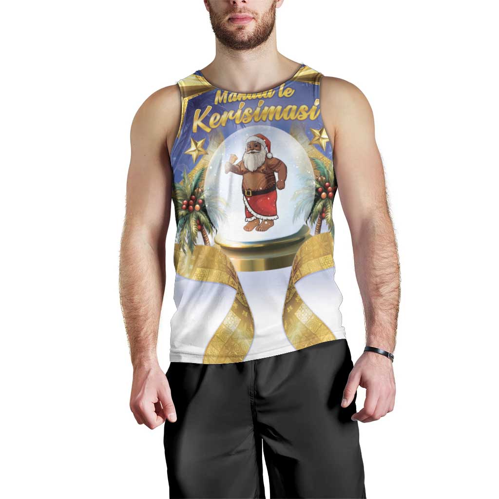 Samoa Christmas Men Tank Top Snow Globe With Samoan Santa - Polynesian Pride