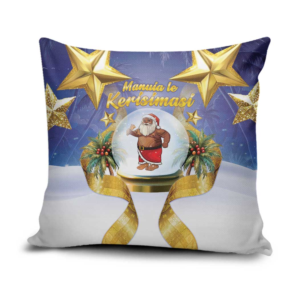 Samoa Christmas Pillow Cover Snow Globe With Samoan Santa - Polynesian Pride
