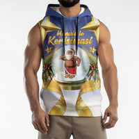 Samoa Christmas Sleeveless Hoodie Snow Globe With Samoan Santa - Polynesian Pride