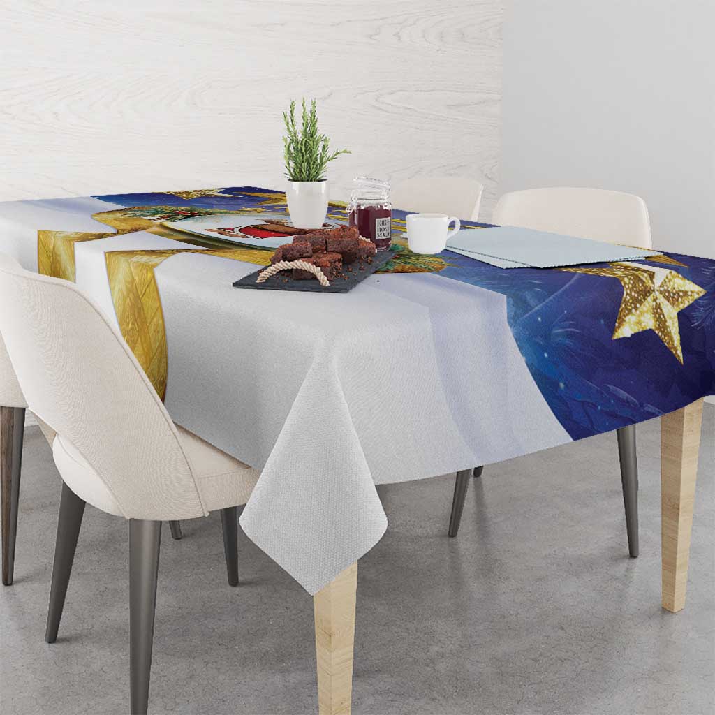 Samoa Christmas Tablecloth Snow Globe With Samoan Santa - Polynesian Pride