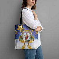 Samoa Christmas Tote Bag Snow Globe With Samoan Santa - Polynesian Pride