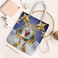 Samoa Christmas Tote Bag Snow Globe With Samoan Santa - Polynesian Pride