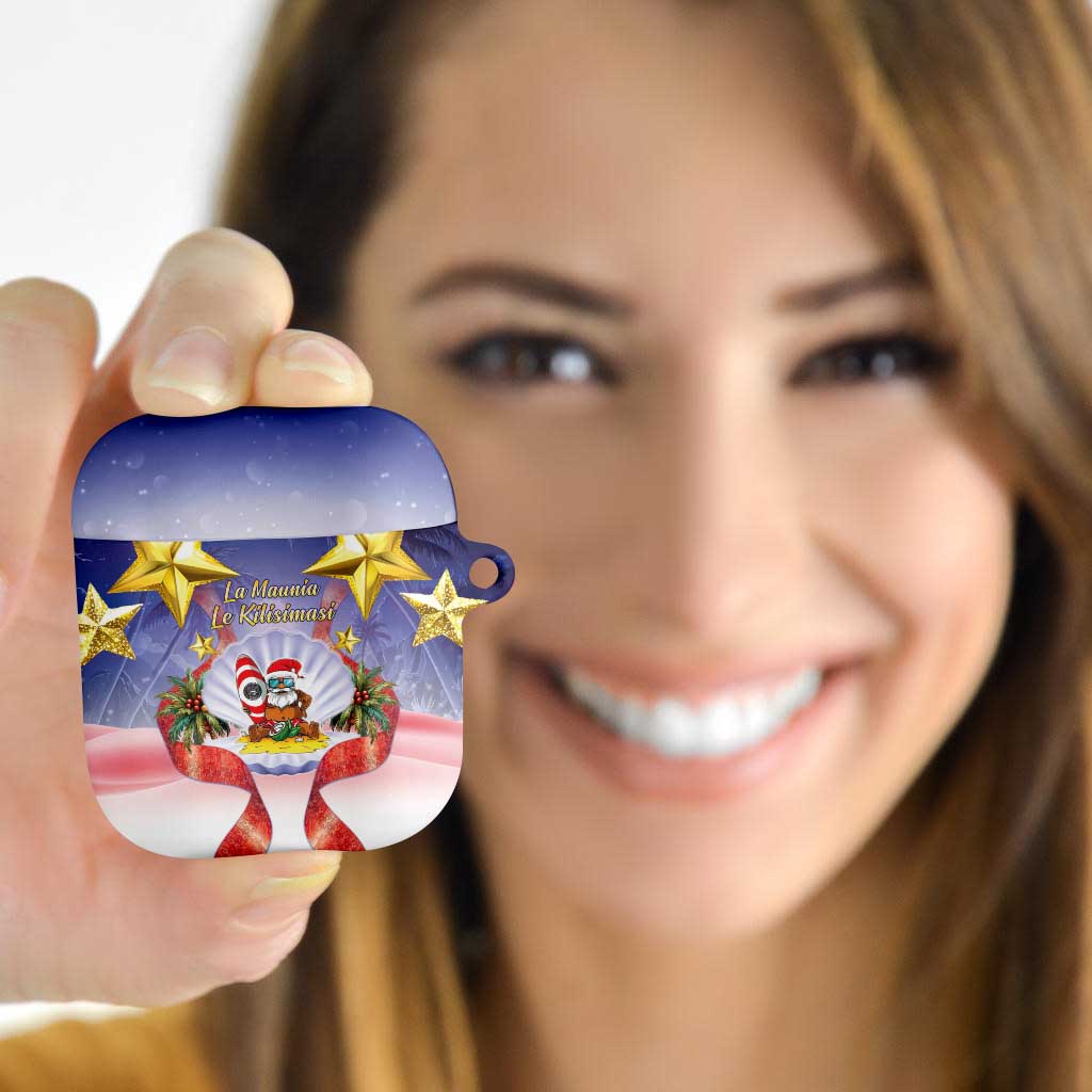 American Samoa Christmas AirPods Case Seashell Santa Beach Vibes - Polynesian Pride