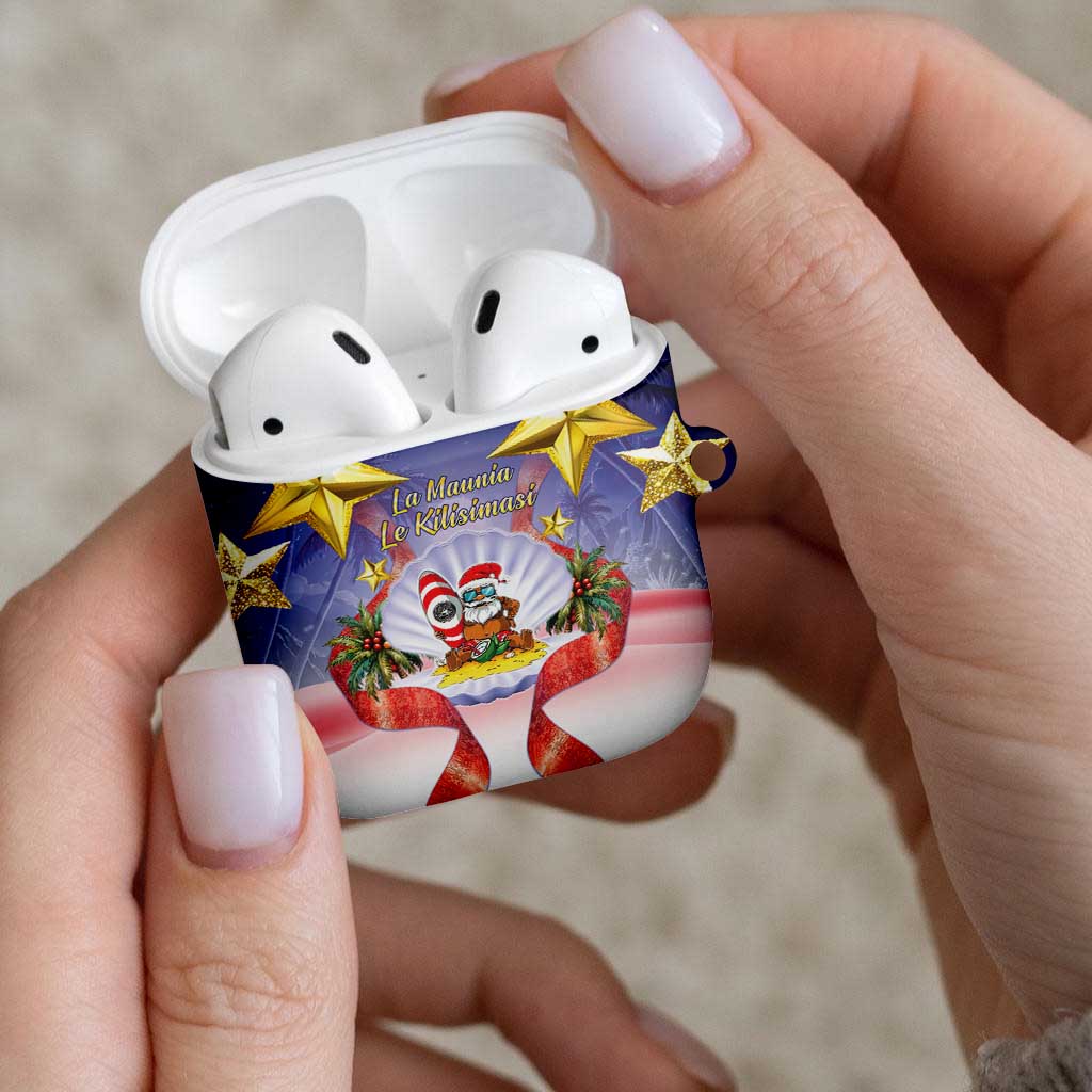 American Samoa Christmas AirPods Case Seashell Santa Beach Vibes - Polynesian Pride